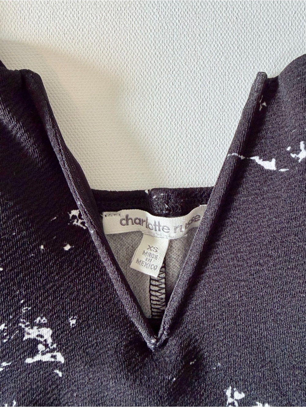 Charlotte Russe Black and White Marble Print Cami Top - Picture 2 of 6